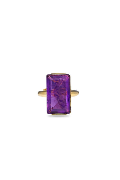 Miss Jo Dark purple geometric stone embellished ring MISSJUN26D147084