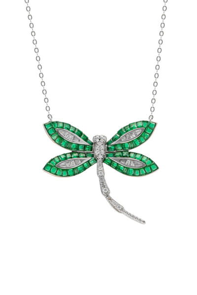 Miss Jo Emerald stone embellished dragonfly chain MISMAR26D141376