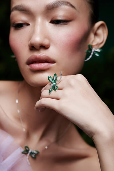 Miss Jo Emerald stone embellished dragonfly ring MISMAR26D141373