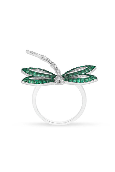 Miss Jo Emerald stone embellished dragonfly ring MISMAR26D141373