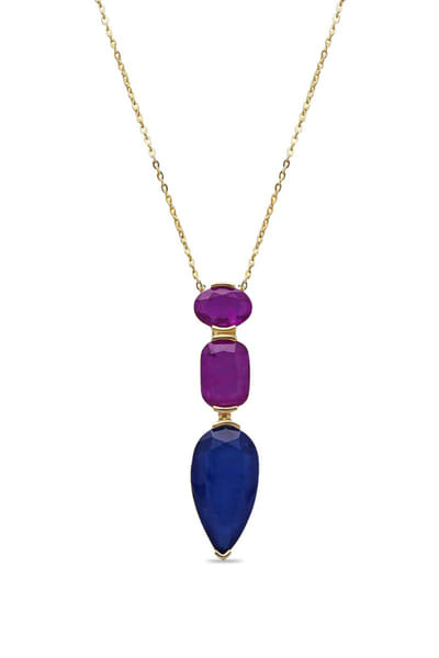 Miss jo Purple and blue embellished pendant necklace MISSAUG26D251605