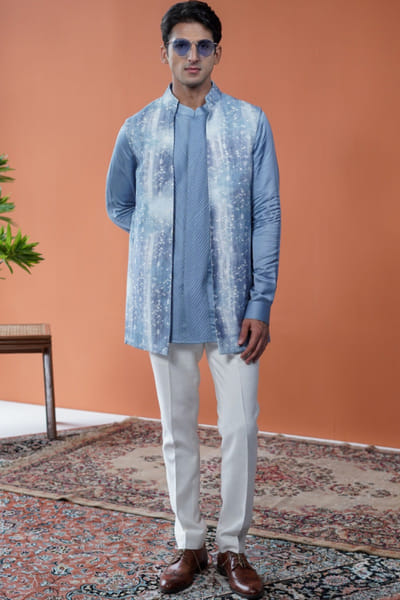 Blue floral printed bandi