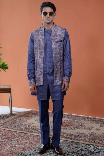 Purple printed bandi