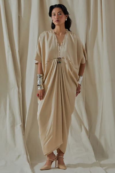 Aseem Kapoor Ecru embroidered dress ASEEMAY26D144540