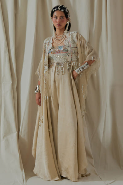 Aseem Kapoor Ecru embroidered jumpsuit ASEEMAY26D144542