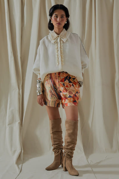 Aseem Kapoor White embroidered shirt ASEEMAY26D144529