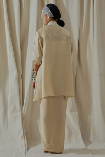 Aseem Kapoor Ecru silk embroidered shirt ASEEMAY26D144537