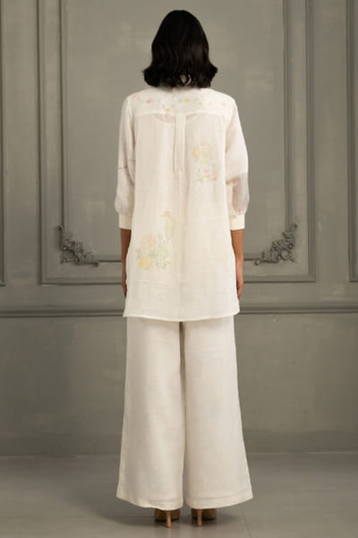 ARCVSH by Pallavi Singh Cream embroidered hand block print co-ord set ARCVJUL26D149840