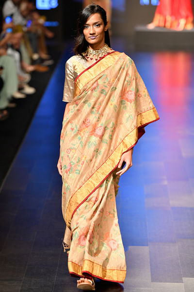 Beige Khaadi sari