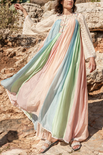 Multicolour embroidered dress