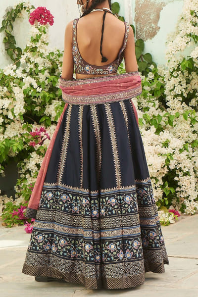Shruti Sancheti Navy blue kalidar lehenga set SSHSEP2208