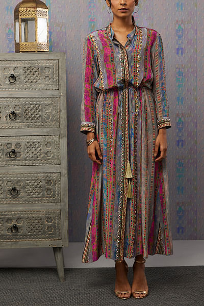 Multicolour embroidered dress