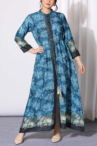Midnight blue printed dress
