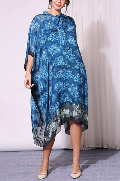 Soup by Sougat Paul Blue printed kaftan SSPOCT21003