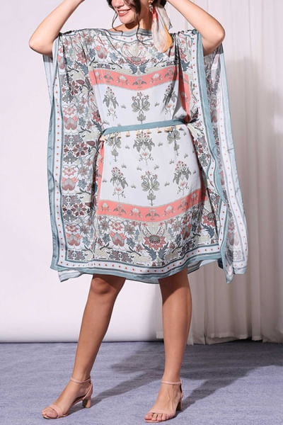 Pastel blue floral kaftan