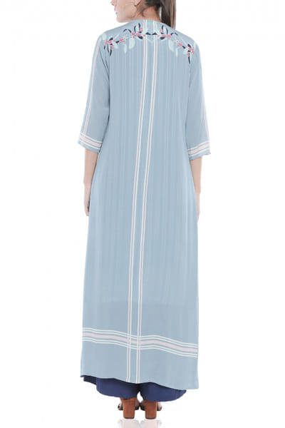 Soup by Sougat Paul Striped kurta and floral jacket with palazzos SSPSEP007