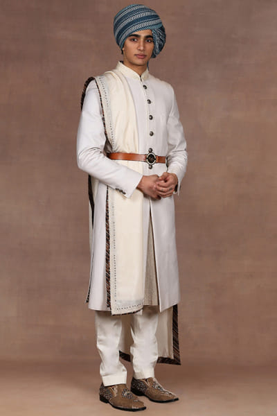 Ivory embroidered stole