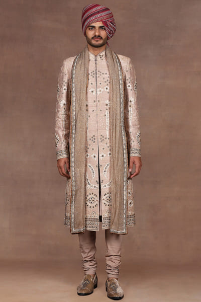 Ivory and gold embroidered stole