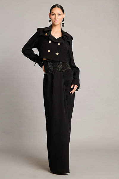 Black crystal embellished kamarbandh
