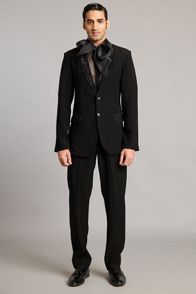 Black crystal embellished suit