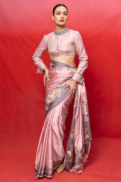 Ekaya Pink handwoven banarasi sari EKAYJUL26D148953