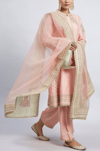 Sheetal Batra Pink embroidered kurta set STBFIROZAH13