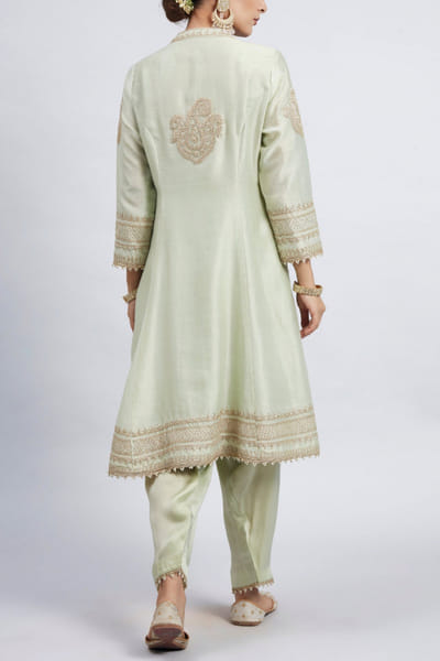 Sheetal Batra Mint green embroidered kurta set STBFIROZAH16
