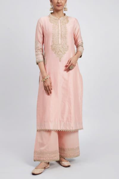 Sheetal Batra Pink embroidered kurta and palazzos STBFIROZAH21