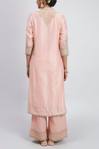 Sheetal Batra Pink embroidered kurta and palazzos STBFIROZAH21