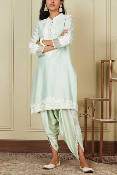 Sheetal Batra Pastel green kurta and dhoti STBMOGRA006