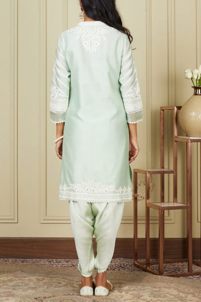 Sheetal Batra Pastel green kurta and dhoti STBMOGRA006