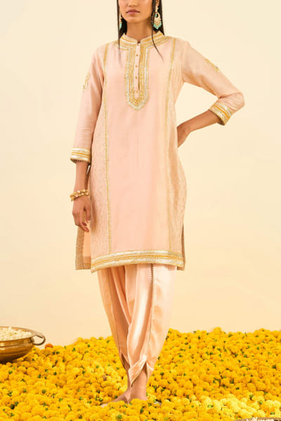 Rose pink kurta dhoti set