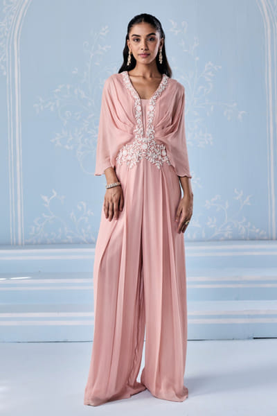 Seema Thukral Dusty pink aari hand embroidered jumpsuit SEEMJUN26D147791