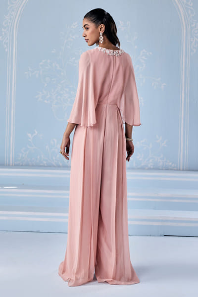 Seema Thukral Dusty pink aari hand embroidered jumpsuit SEEMJUN26D147791
