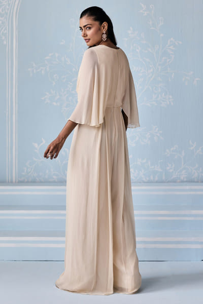 Seema Thukral Ivory aari hand embroidered jumpsuit SEEMJUN26D147798