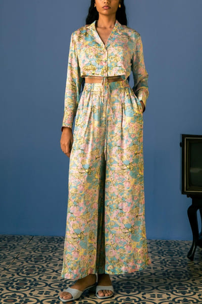 Marble print shirt and trousers