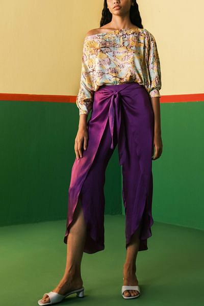 Marble printed top and trousers