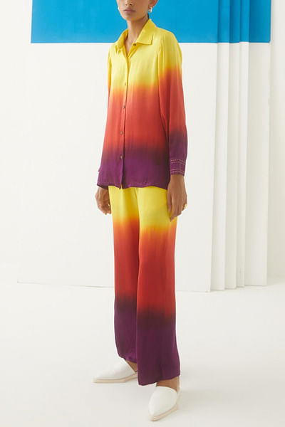 Sunrise tie & dye shirt and trousers