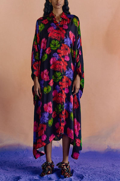 Printed kimono dress