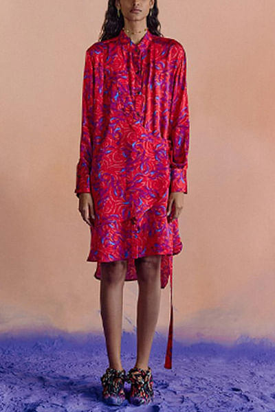 Printed draped dress