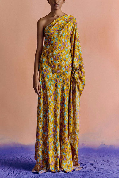 One shoulder printed dress
