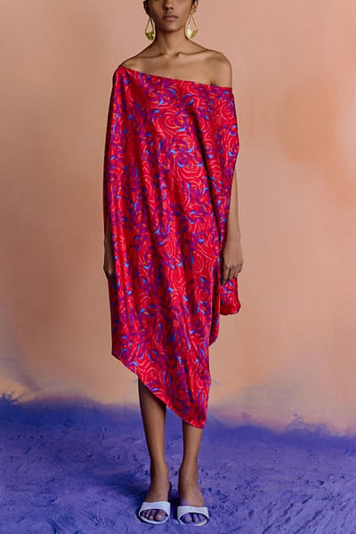 Printed draped dress