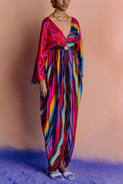 Stripe printed kaftan