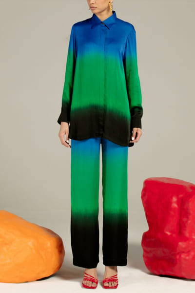 Ombre shaded shirt and trousers