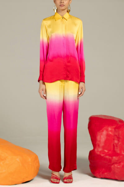Ombre shaded shirt and trousers