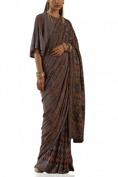 Bagru printed sari
