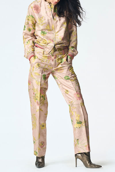 Champagne silk trousers