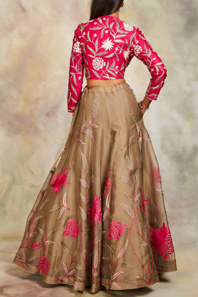 Sue Mue Olive organza lehenga set SUE1472