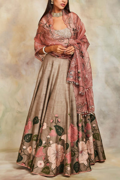 Sue Mue Olive green lehenga set SUE1489