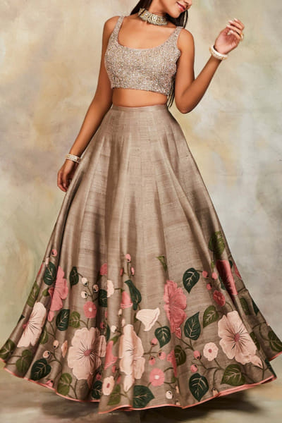 Sue Mue Olive green lehenga set SUE1489